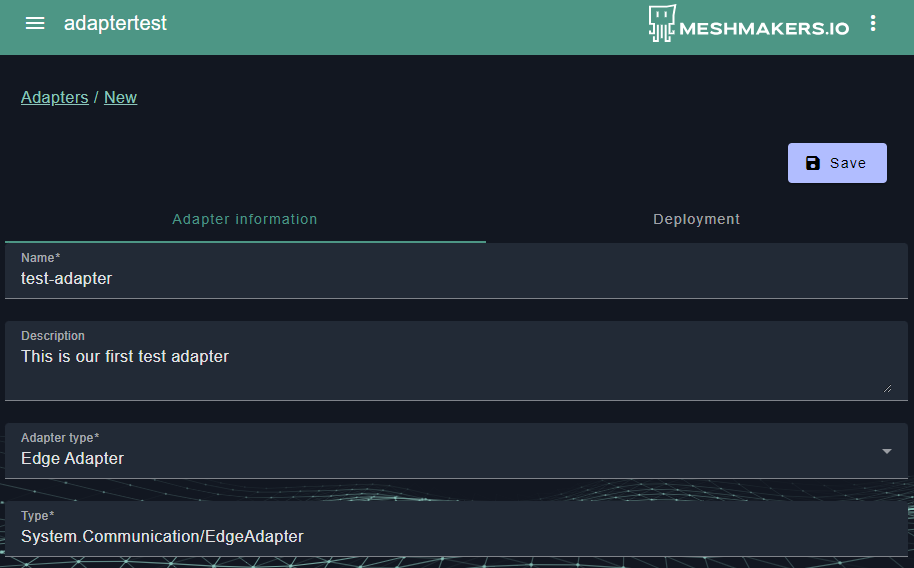 Create a new adapter