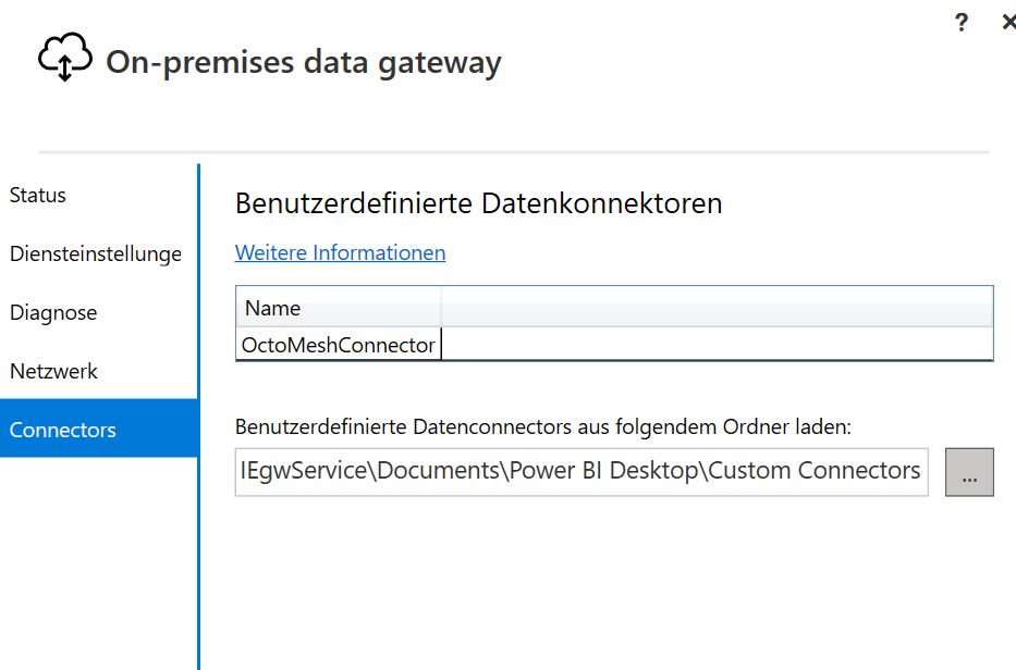 Gateway Connectors Tab